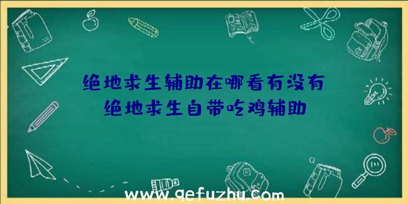 「绝地求生辅助在哪看有没有」|绝地求生自带吃鸡辅助